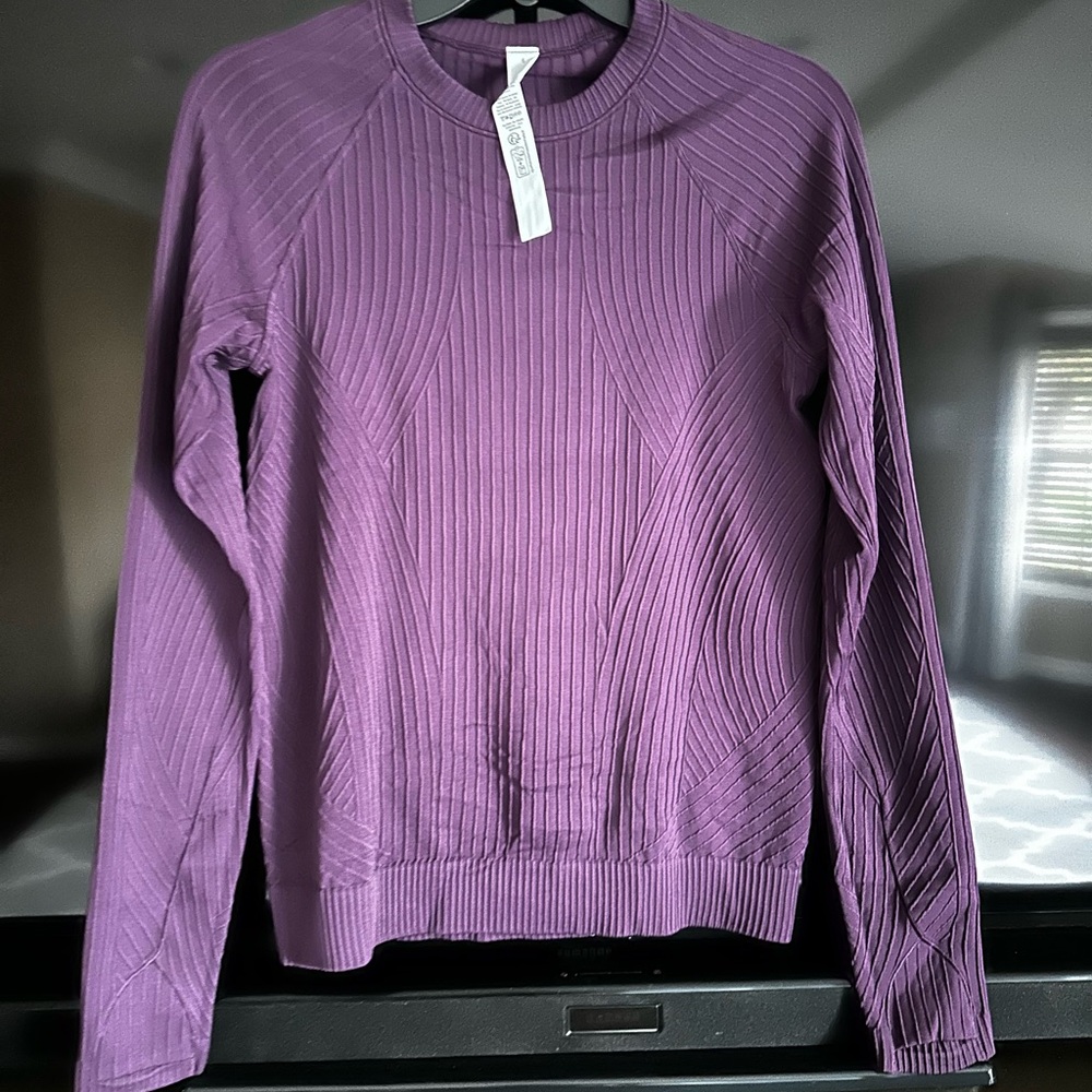 lululemon athletica Ribbed Purple Crew Neck Sweater